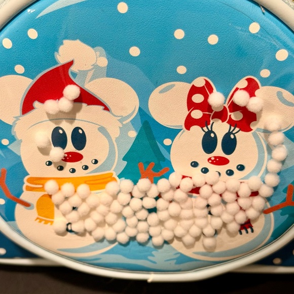 Loungefly Disney Mini Backpack Snowman Mickey & Minnie Mouse Snow Globe bag - Picture 10 of 10